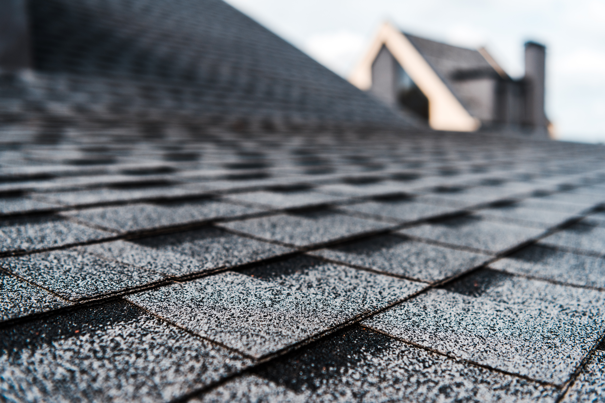 Close up of roofing shingles